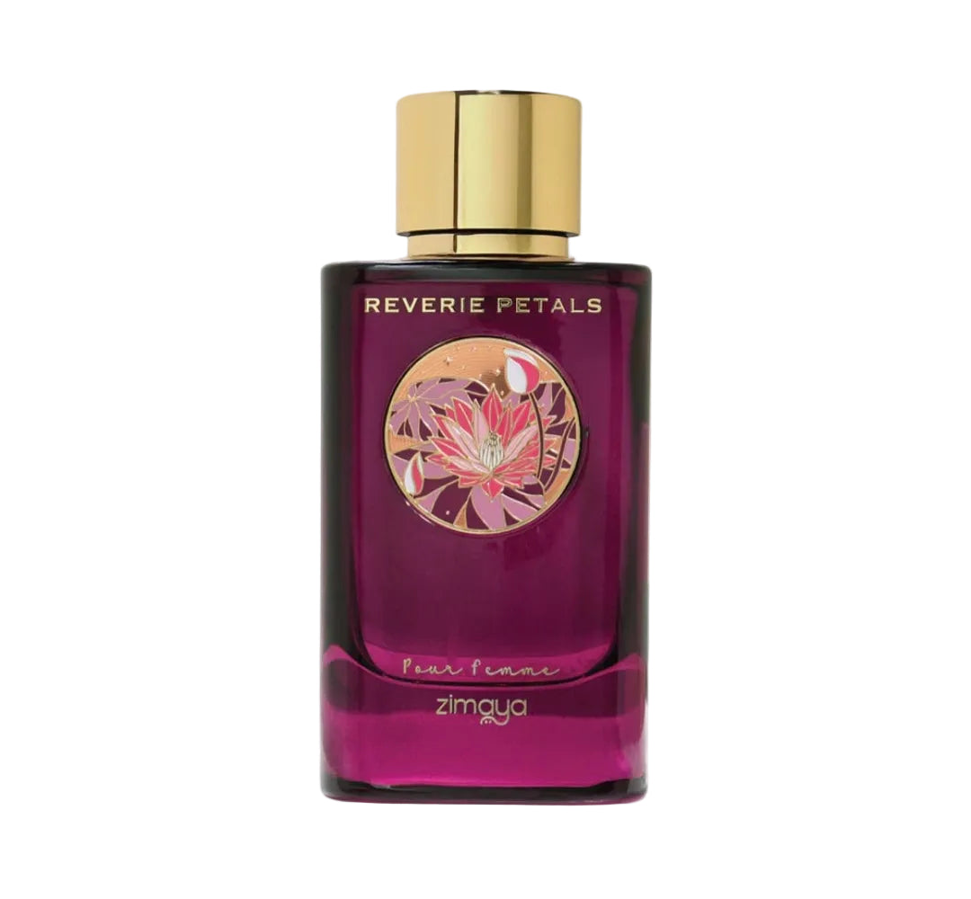 Reverie Petals Pour Femme Perfume 100ml Eau De Parfum by Zimaya bergamot blackcurrent pink pepper Jasmine musk vanilla cashmeran