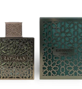 Rayhaan Terra 100ml Eau de Parfum oriental woody unisex perfume frankincense cardamom patchouli white floral vanilla oud musk