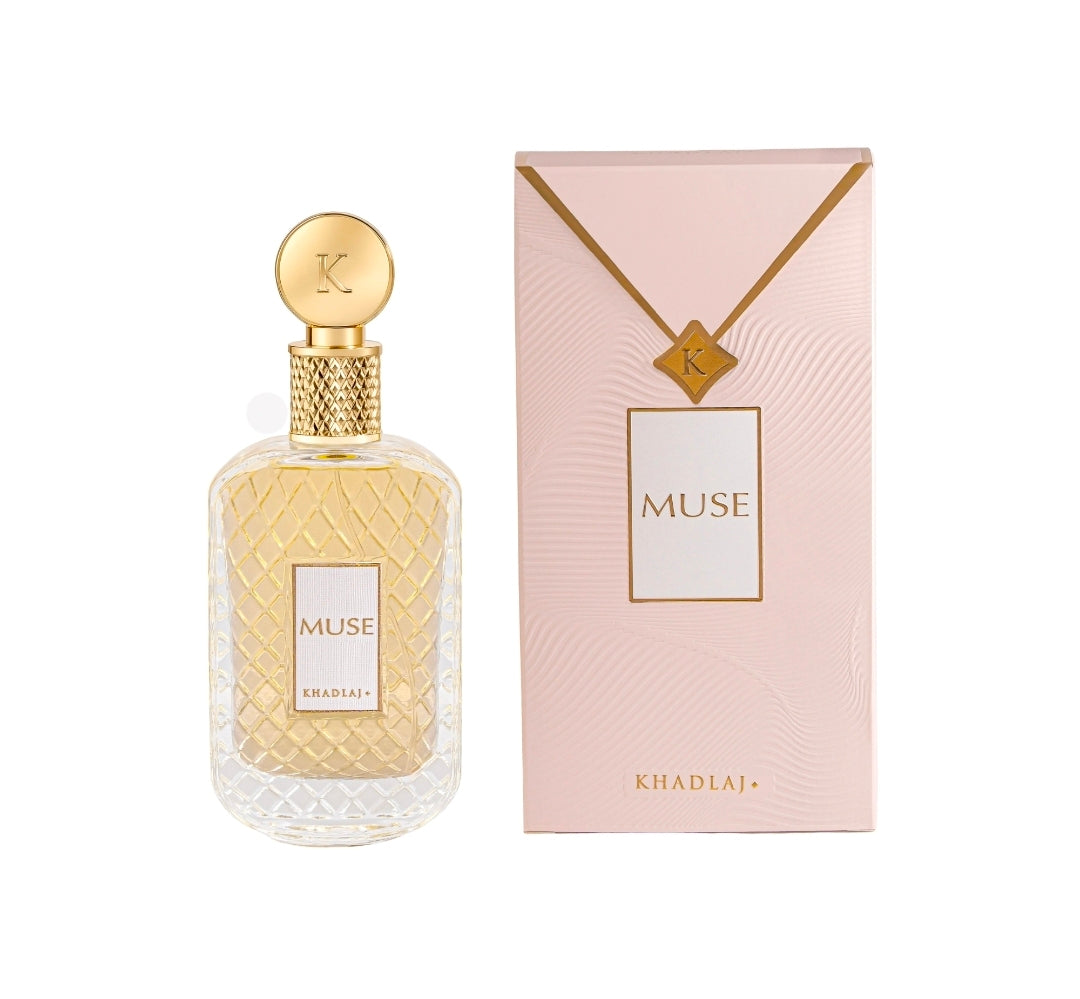 Khadlaj Muse 100ml Eau de Parfum Creamy Floral Gourmand Scent Vanilla Almond Warm Amber White Musk