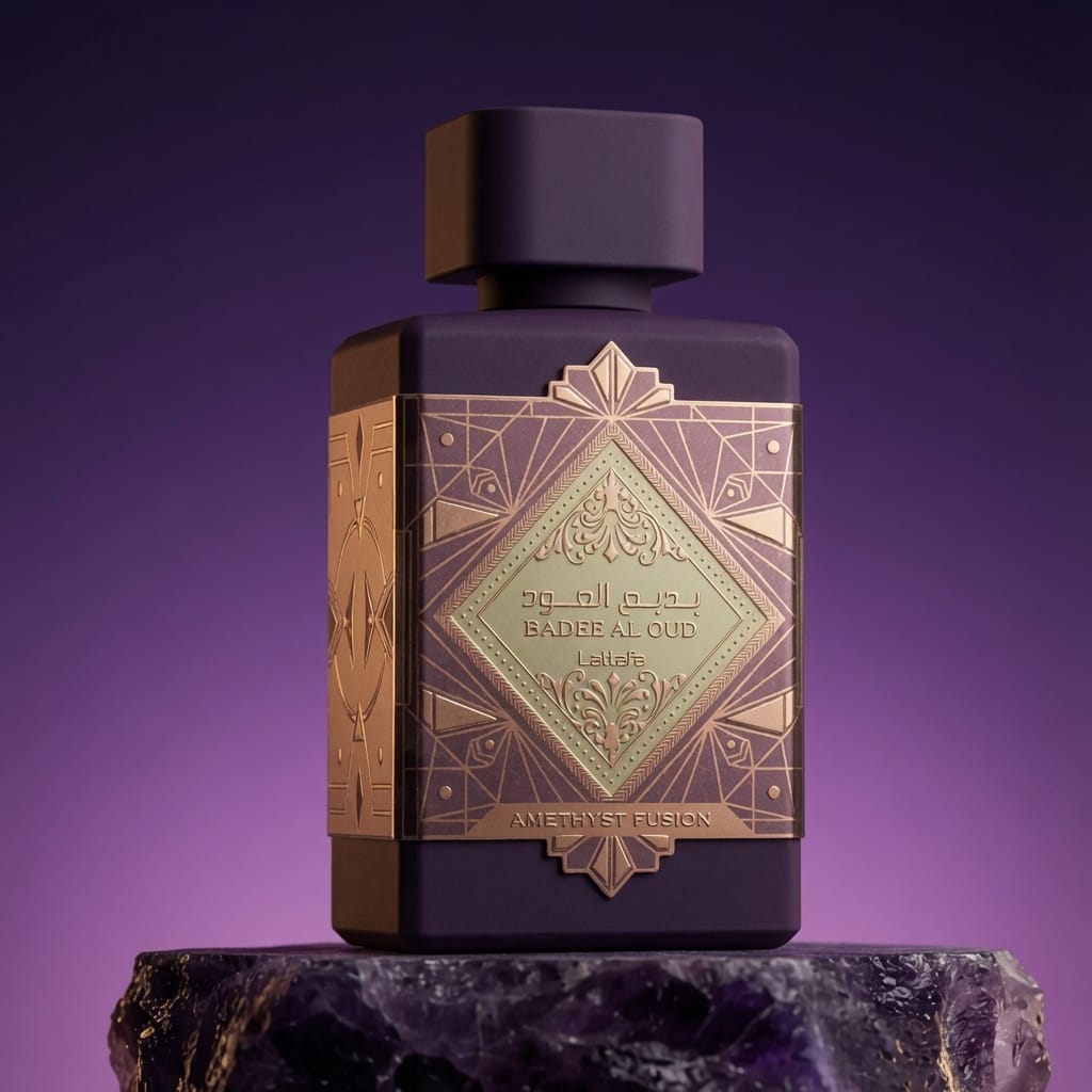 Amethyst Fusion By Lattafa 100ml Eau de Parfum Rum Mandarin Amaretto Amber patchouli Caramel Vanilla