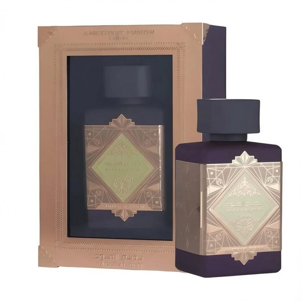 Amethyst Fusion By Lattafa 100ml Eau de Parfum Rum Mandarin Amaretto Amber patchouli Caramel Vanilla