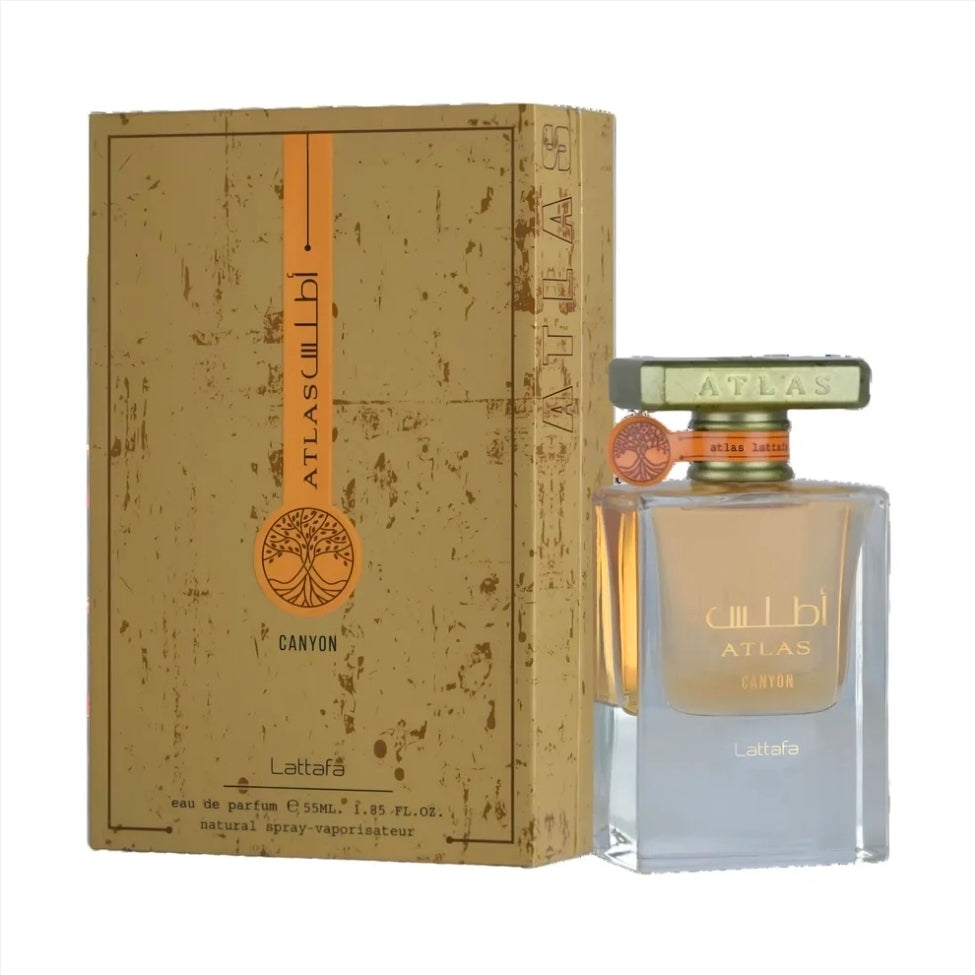 Atlas Canyon By Lattafa 55ml Eau de Parfum Bergamot Ginger Lemon Marine Notes Ambroxan Musk Patchouli