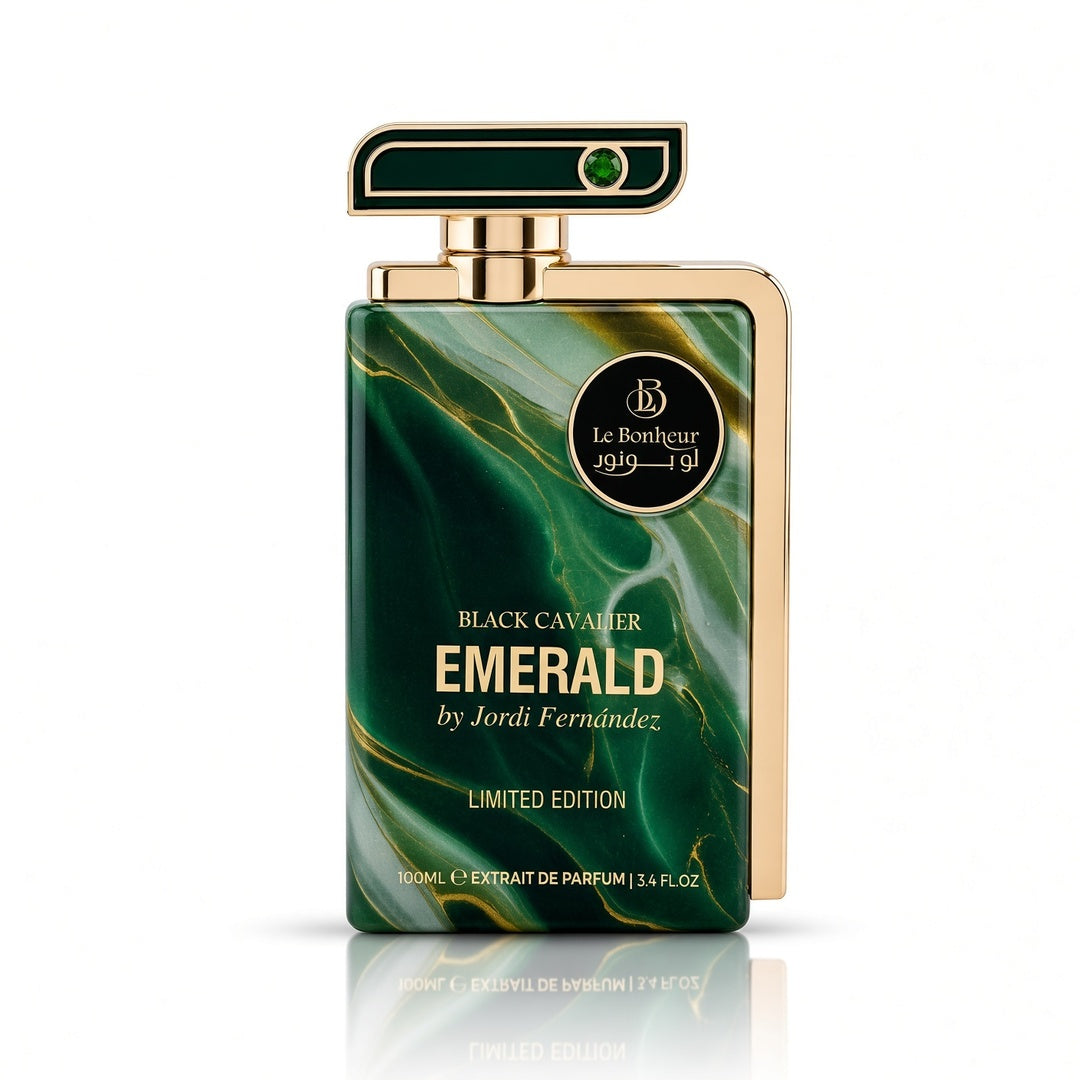 Black Cavalier Emerald 100ml Extrait de Parfum Limited Edition Pink Pepper Bergamot Rose Lavinder White Flowers Musk