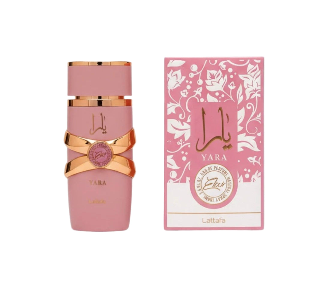 Yara Elixir by Lattafa 100ml Eau de Parfum strawberry smores blackcurrent orange blossom jasmine vanilla caramel amber musk