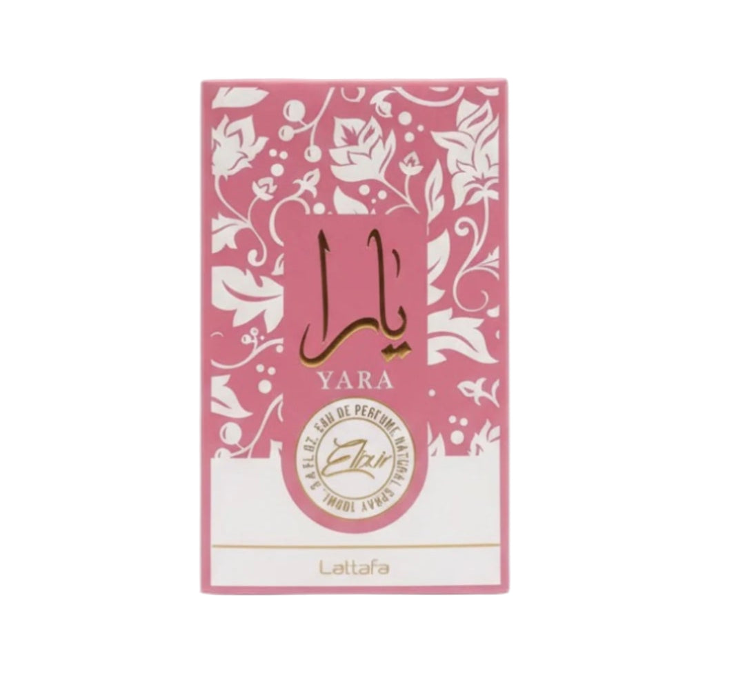 Yara Elixir by Lattafa 100ml Eau de Parfum strawberry smores blackcurrent orange blossom jasmine vanilla caramel amber musk