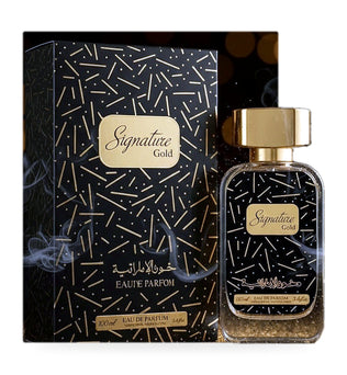 Signature Gold by Dkhoni Eau de Parfum 100ml bottle with black and gold gift box packaging