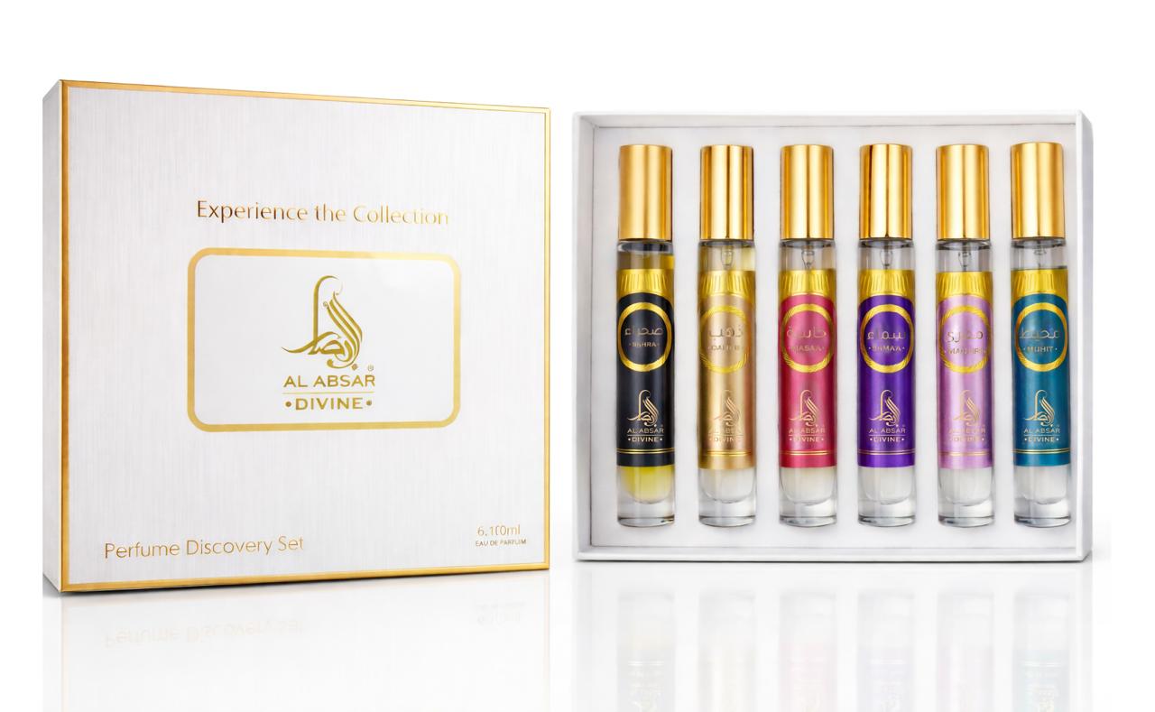 Al Absar Divine collection discovery set - 6 x 10ml Eau de Parfum gift collection sample size fragrance collection